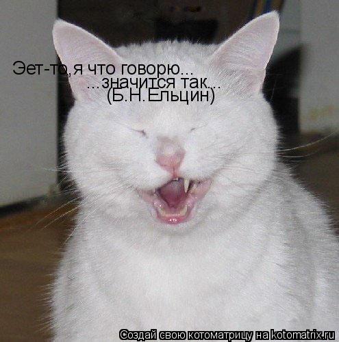 Эет-то,я что говорю... ...значится так... (Б.Н.Ельцин)... Котоматрица: Эет-то,я что говорю... ...значится так... (Б.Н.Ельцин)