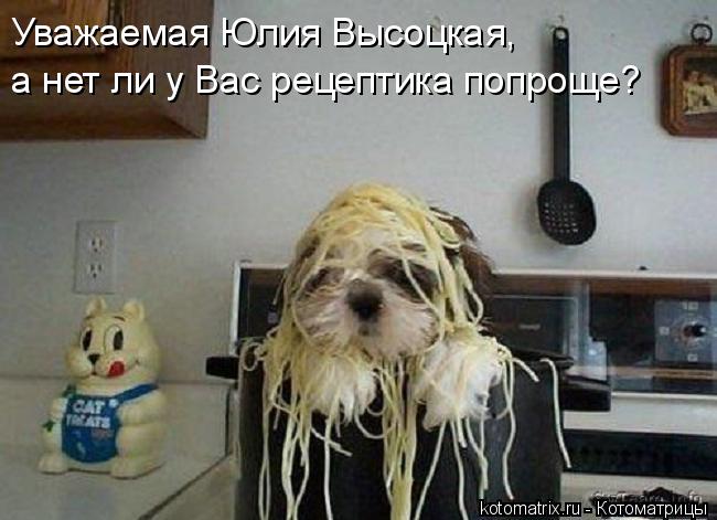 Уважаемая Юлия Высоцкая, а нет ли у Вас рецептика попроще?... Котоматрица: Уважаемая Юлия Высоцкая, а нет ли у Вас рецептика попроще?