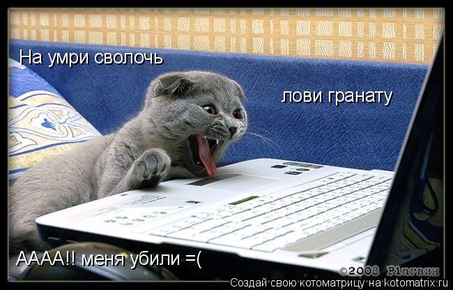 Котоматрица: Ha умри сволочь лови гранату АААА!! меня убили =(