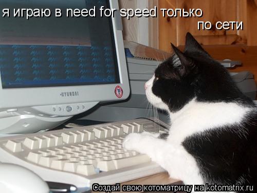 я играю в need for speed только по сети... Котоматрица: я играю в need for speed только по сети
