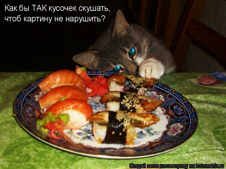 Как бы ТАК кусочек скушать, чтоб картину не нарушить?... Котоматрица: Как бы ТАК кусочек скушать, чтоб картину не нарушить?