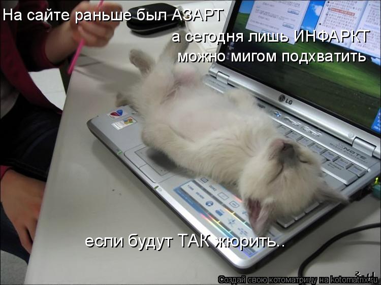 Котоматрица: На сайте раньше был АЗАРТ а сегодня лишь ИНФАРКТ можно мигом подхватить если будут ТАК жюрить..