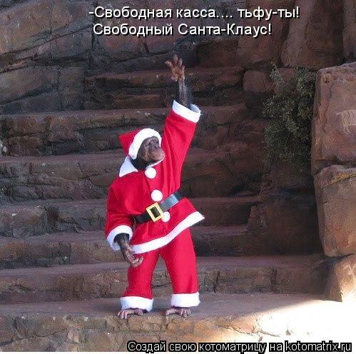 -Свободная касса.... тьфу-ты! Свободный Санта-Клаус!... Котоматрица: -Свободная касса.... тьфу-ты! Свободный Санта-Клаус!
