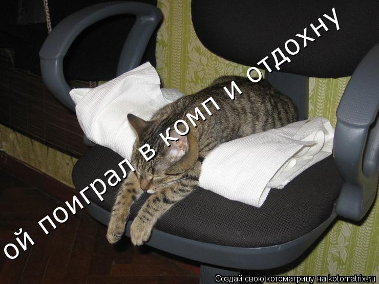 ой поиграл в комп и отдохну... Котоматрица: ой поиграл в комп и отдохну