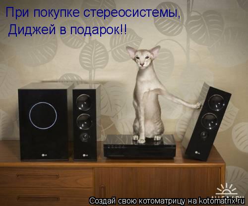 Котоматрица: При покупке стереосистемы,   Диджей в подарок!!