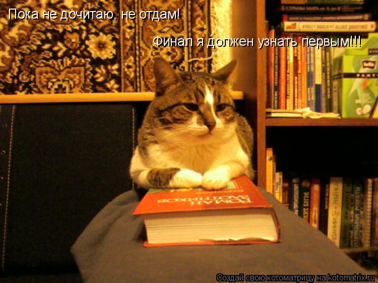 Котоматрица: Пока не дочитаю, не отдам! Финал я должен узнать первым!!!