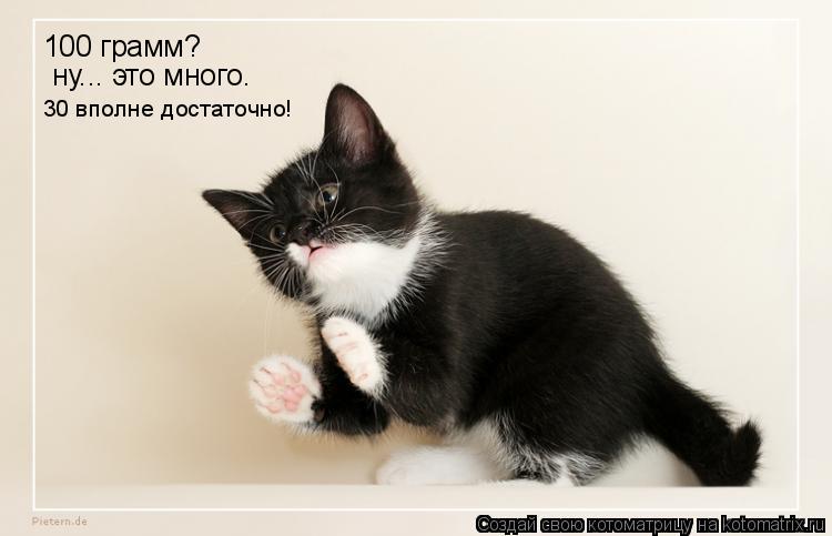 Котоматрица: 100 грамм? ну... это много. 30 вполне достаточно!