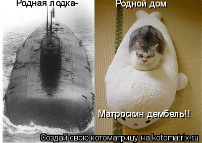 Котоматрица: Родная лодка- Родной дом Матроскин дембель!!