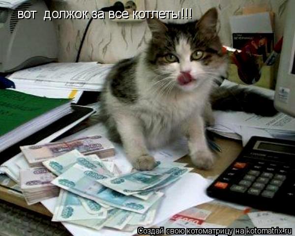 Котоматрица: вот  должок за все котлеты!!!