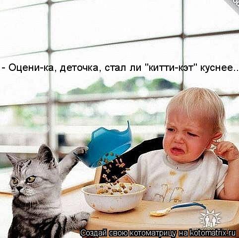 Котоматрица: - Оцени-ка, деточка, стал ли "китти-кэт" куснее...