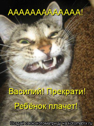 ААААААААААААА! Василий! Прекрати! Ребёнок плачет!... Котоматрица: ААААААААААААА! Василий! Прекрати! Ребёнок плачет!