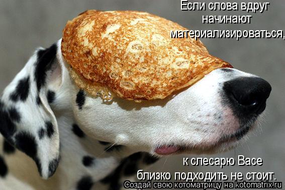 Если слова вдруг начинают материализироваться, к слесарю Васе близко подходить не стоит.... Котоматрица: Если слова вдруг начинают материализироваться, к слесарю Васе близко подходить не стоит.