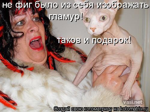 не фиг было из себя изображать гламур! гламур! таков и подарок!... Котоматрица: не фиг было из себя изображать гламур! гламур! таков и подарок!