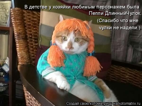 В детстве у хозяйки любимым персонажем была Пеппи ДлинныйЧулок. (Спасибо что мне чулки не надели.)... Котоматрица: В детстве у хозяйки любимым персонажем была Пеппи ДлинныйЧулок. (Спасибо что мне чулки не надели.)