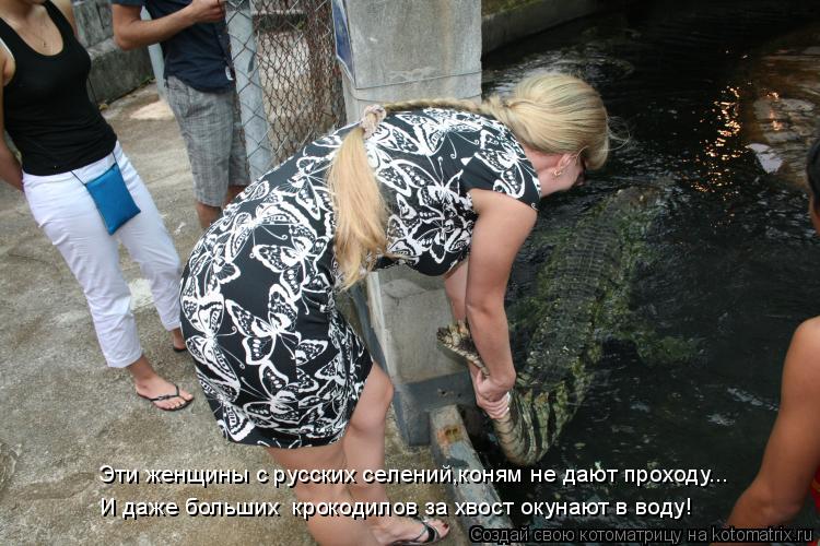 Эти женщины с русских селений,коням не дают проходу... И даже больших крокодилов за хвост окунают в ... Котоматрица: Эти женщины с русских селений,коням не дают проходу... И даже больших крокодилов за хвост окунают в воду!