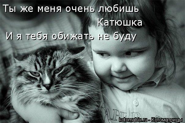 Ты же меня очень любишь Катюшка И я тебя обижать не буду... Котоматрица: Ты же меня очень любишь Катюшка И я тебя обижать не буду