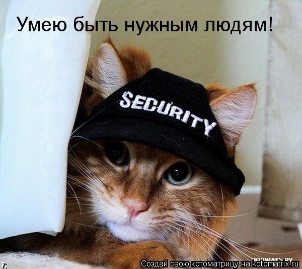 Умею быть нужным людям!... Котоматрица: Умею быть нужным людям!