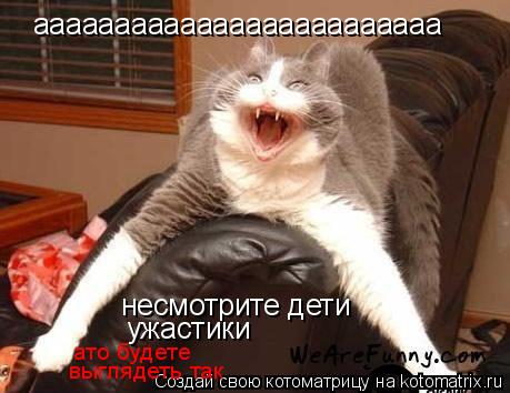 ааааааааааааааааааааааааа несмотрите дети ужастики ато будете выглядеть так... Котоматрица: ааааааааааааааааааааааааа несмотрите дети ужастики ато будете выглядеть так