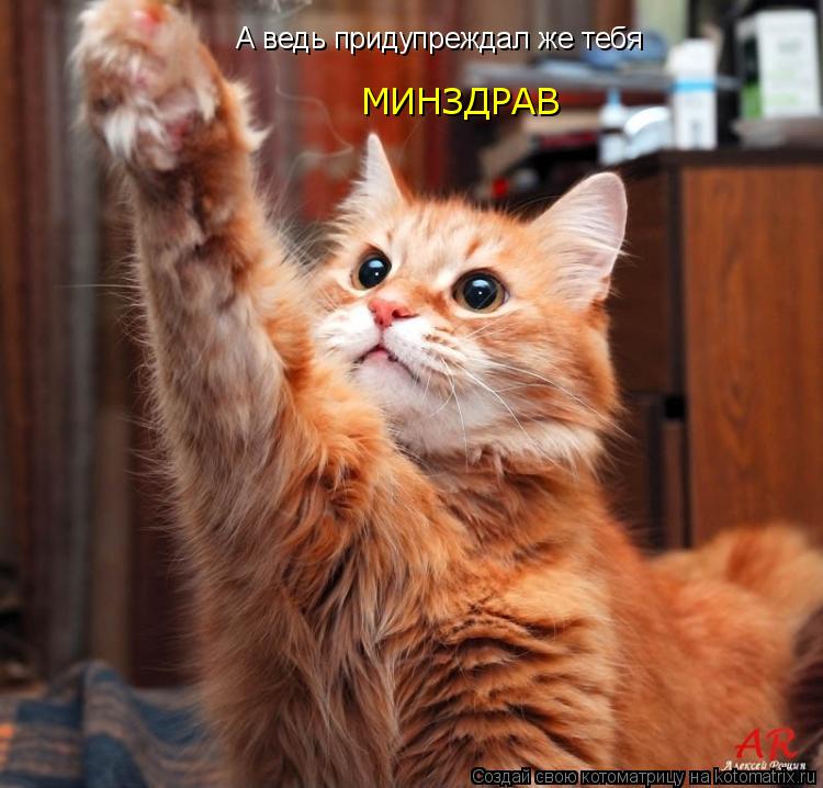 Котоматрица: А ведь придупреждал же тебя МИНЗДРАВ