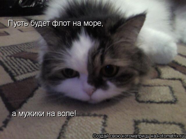 Пусть будет флот на море, а мужики на воле!... Котоматрица: Пусть будет флот на море, а мужики на воле!