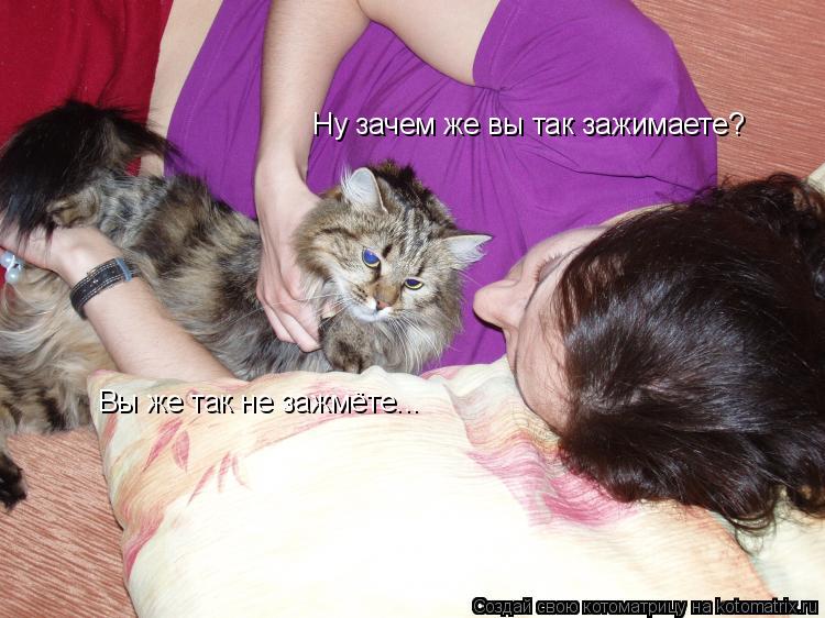 Котоматрица: Ну зачем же вы так зажимаете? Вы же так не зажмёте...