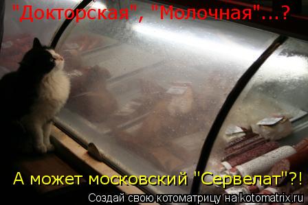 Котоматрица: "Докторская", "Молочная"...? А может моcковский "Сервелат"?!