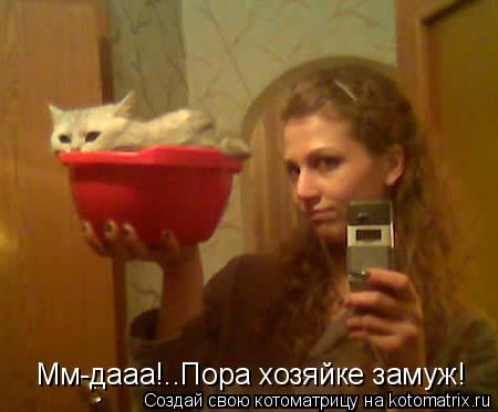 Котоматрица: Мм-дааа!..Пора хозяйке замуж!