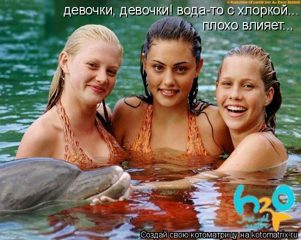 Котоматрица: девочки, девочки! вода-то с хлоркой... плохо влияет... плохо влияет...