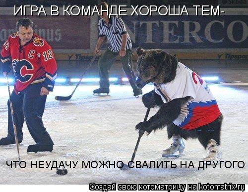 Котоматрица: ИГРА В КОМАНДЕ ХОРОША ТЕМ- ЧТО НЕУДАЧУ МОЖНО СВАЛИТЬ НА ДРУГОГО