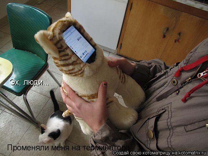 Котоматрица: Эх, люди... Променяли меня на терминатора