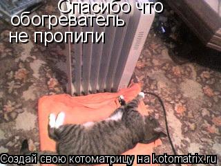 Спасибо что не пропили обогреватель... Котоматрица: Спасибо что не пропили обогреватель