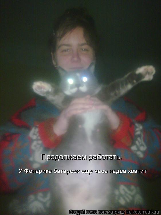 Котоматрица: У Фонарика батареек еще часа надва хватит Продолжаем работать!