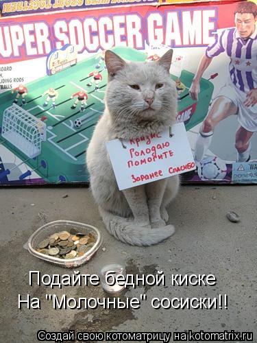 Котоматрица: Подайте бедной киске На "Молочные" сосиски!!