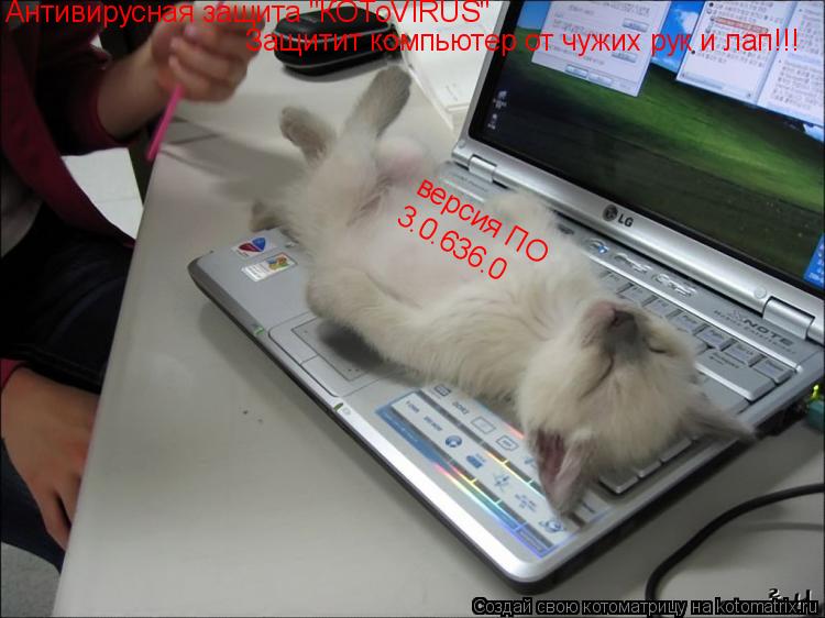 Котоматрица: Антивирусная защита "КОТоVIRUS" Защитит компьютер от чужих рук и лап!!! версия ПО 3.0.636.0