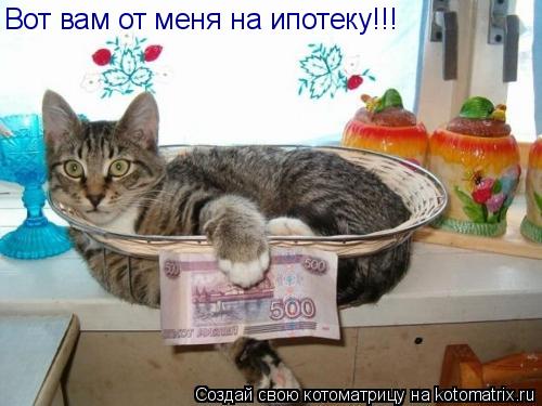 Котоматрица: Вот вам от меня на ипотеку!!!