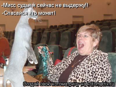 -Мисс судья я сейчас не выдержу!! -Спасайся кто может!... Котоматрица: -Мисс судья я сейчас не выдержу!! -Спасайся кто может!
