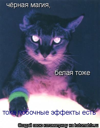 чёрная магия, белая тоже тока побочные эффекты есть... Котоматрица: чёрная магия, белая тоже тока побочные эффекты есть