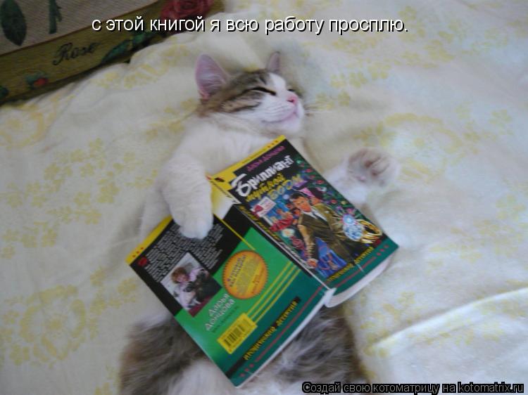 Котоматрица: с этой книгой я всю работу просплю.