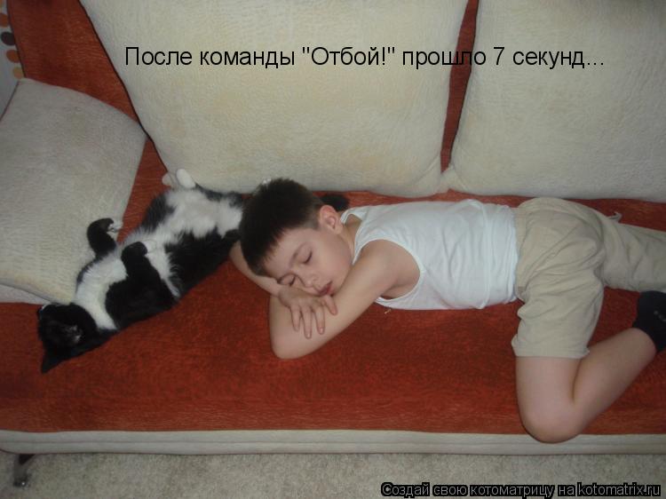 После команды "Отбой!" прошло 7 секунд...... Котоматрица: После команды "Отбой!" прошло 7 секунд...