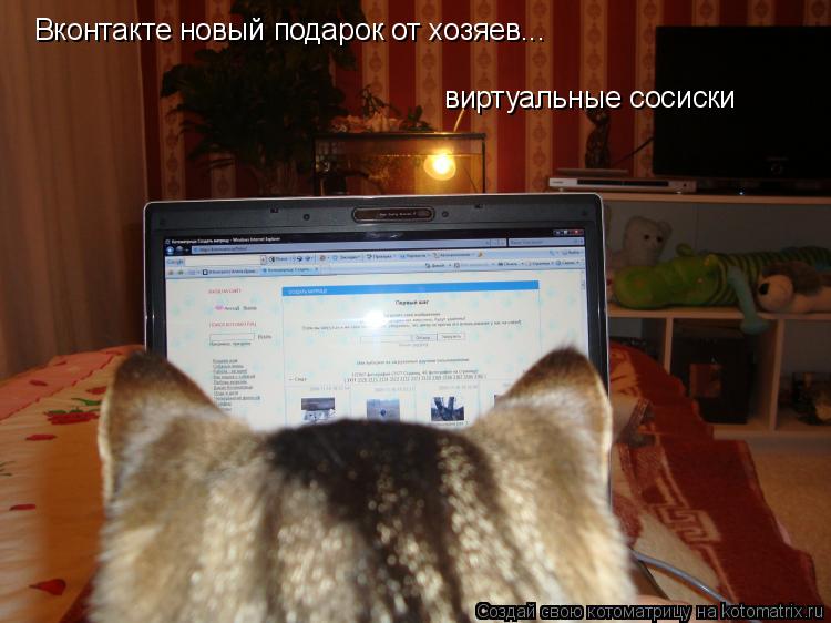 Вконтакте новый подарок от хозяев... виртуальные сосиски... Котоматрица: Вконтакте новый подарок от хозяев... виртуальные сосиски