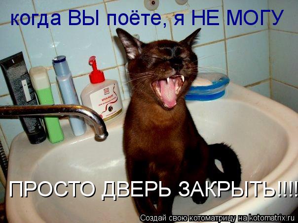 когда ВЫ поёте, я НЕ МОГУ ПРОСТО ДВЕРЬ ЗАКРЫТЬ!!!!... Котоматрица: когда ВЫ поёте, я НЕ МОГУ ПРОСТО ДВЕРЬ ЗАКРЫТЬ!!!!