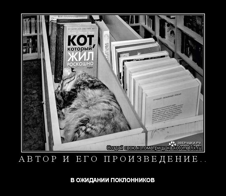 Котоматрица: АВТОР И ЕГО ПРОИЗВЕДЕНИЕ.. В ОЖИДАНИИ ПОКЛОННИКОВ