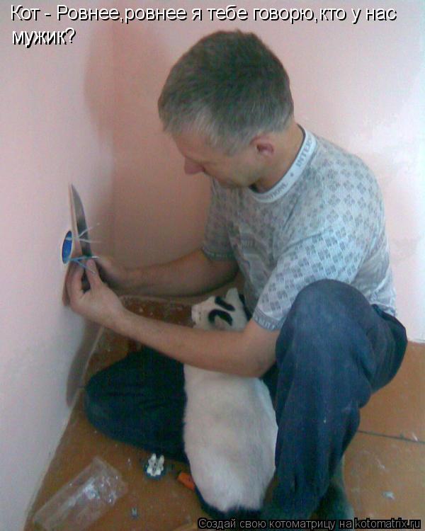 Кот - Ровнее,ровнее я тебе говорю,кто у нас мужик мужик?... Котоматрица: Кот - Ровнее,ровнее я тебе говорю,кто у нас мужик мужик?