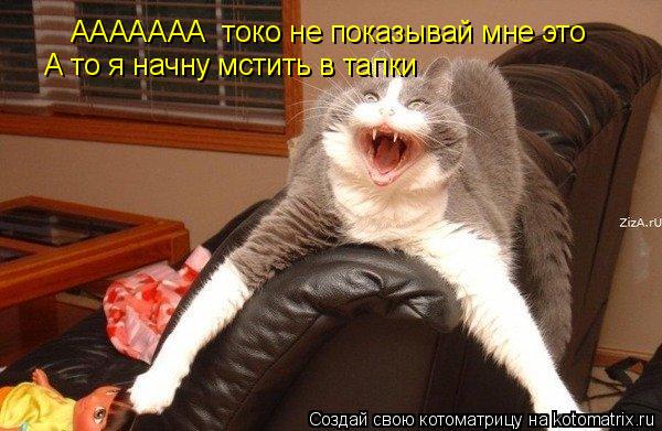 ААААААА ААААААА токо не показывай мне это А то я начну мстить в тапки... Котоматрица: ААААААА ААААААА токо не показывай мне это А то я начну мстить в тапки
