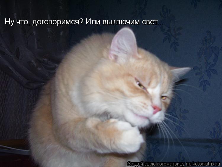 Котоматрица: Ну что, договоримся? Или выключим свет...