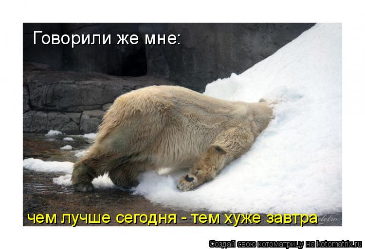 Говорили же мне: чем лучше сегодня - тем хуже завтра... Котоматрица: Говорили же мне: чем лучше сегодня - тем хуже завтра