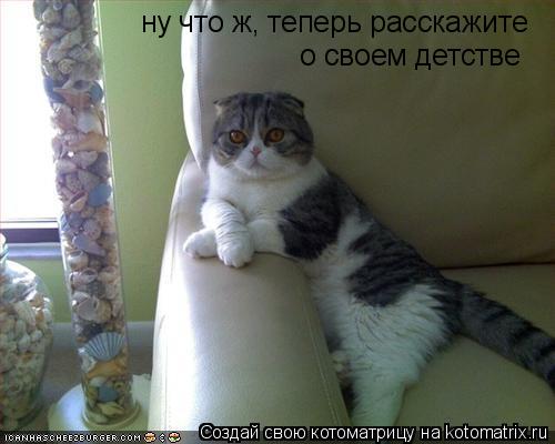 Котоматрица: ну что ж, теперь расскажите  о своем детстве