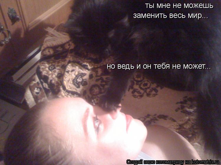 Котоматрица: ты мне не можешь  заменить весь мир... но ведь и он тебя не может...