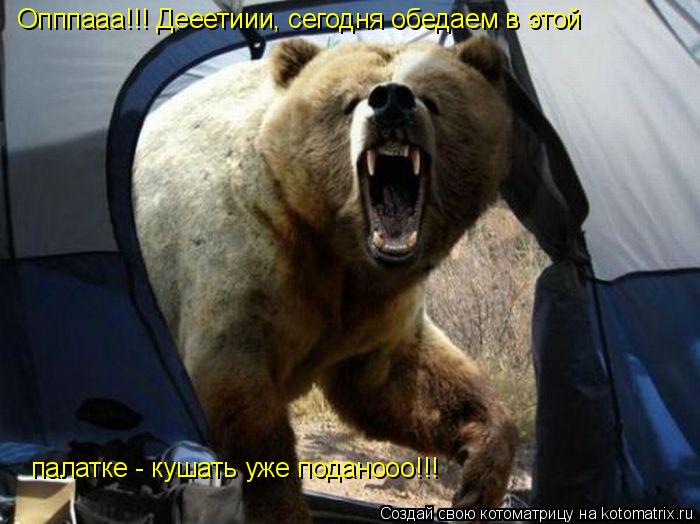 Котоматрица: Опппааа!!! Дееетиии, сегодня обедаем в этой палатке - кушать уже поданооо!!!