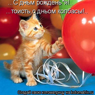 Котоматрица: ...тоисть,с дньом колбасы!.. ...С дньм рождень*я!..